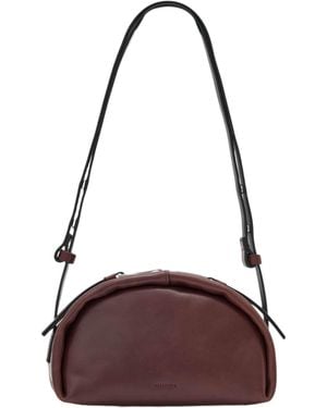AllSaints Leather Rosalie Arc Cross-Body Bag - Purple