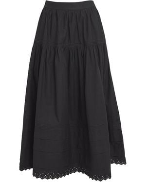 Doen Tiered Sebastiane Midi Skirt - Black