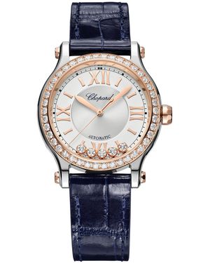 Chopard Stainless Steel And Diamond Happy Sport Automatic Watch - Blue