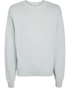 FRAME Cotton-Silk Crew-Neck Jumper - Grey