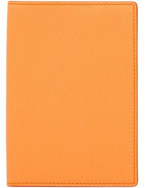 Smythson Calfskin Panama Passport Cover - Orange