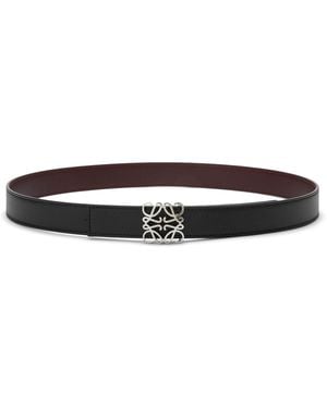 Loewe Leather Reversible Anagram Bombé Belt - Black