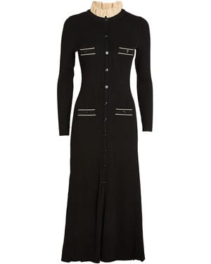 Sandro Ribbed Midi Dress - Black
