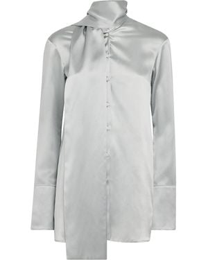 Laura Pitharas Silk Neck-Tie Shirt - Gray