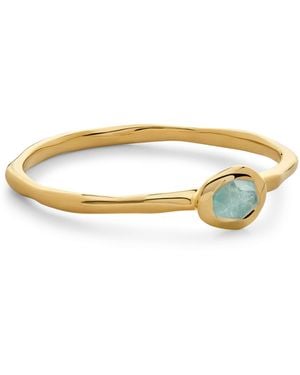 Monica Vinader Vermeil And Aquamarine Odyssey Stacking Ring - Natural
