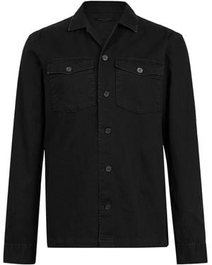 AllSaints Cotton Spotter Overshirt - Black