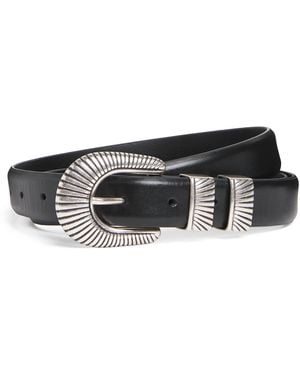 Barena Leather Western Belt - Black