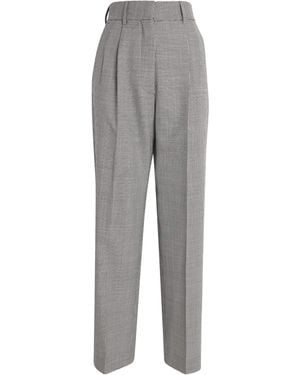 Blazé Milano Wool Fox Straight-Leg Trousers - Grey