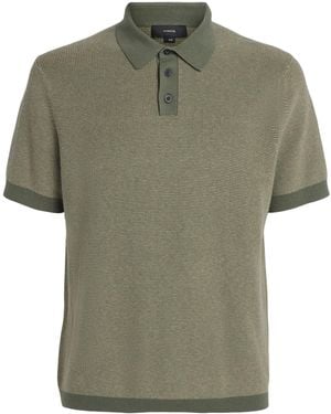 Vince Cotton-Cashmere Polo Shirt - Green