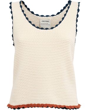 Escvdo Crochet Santos Top - Natural
