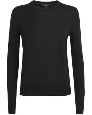 Theory Wool Long-Sleeve T-Shirt - Black