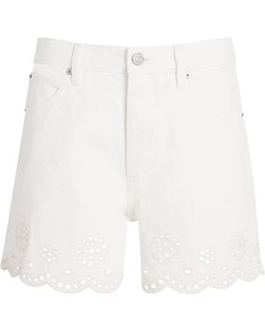 FRAME The Eyelet Long Hang Denim Shorts - White
