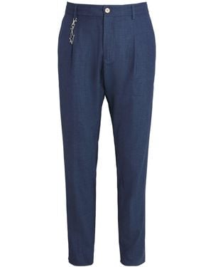Paul & Shark Loro Piana Virgin Wool-Silk-Blend Jersey Chinos - Blue