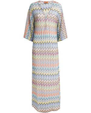 Missoni Zigzag Kaftan Maxi Dress - White