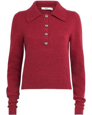Safiyaa Wool-Cashmere Polo Jumper - Red