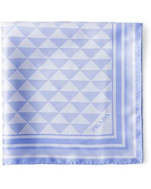 Prada Silk Jacquard Scarf - Blue