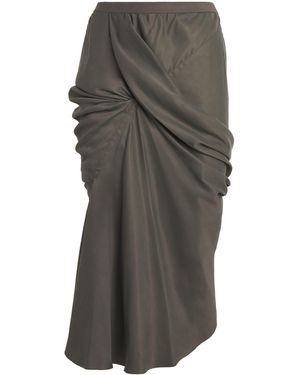 Rick Owens Bosco Draped Midi Skirt - Gray