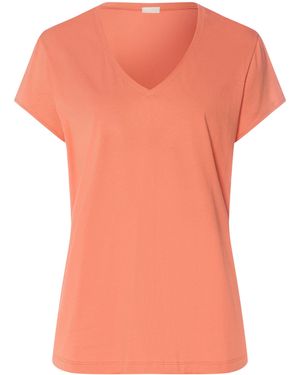 Hanro Organic Cotton V-Neck T-Shirt - Orange
