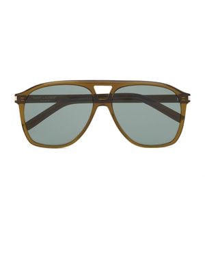 Saint Laurent Aviator 596 Sunglasses - Green