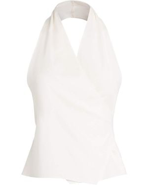 St. Agni Organic Cotton Oxford Wrap Top - White