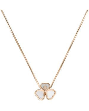 Chopard And Diamond Happy Hearts Necklace - Metallic