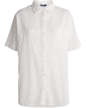 Polo Ralph Lauren Broderie Anglaise Shirt And Shorts Set - White