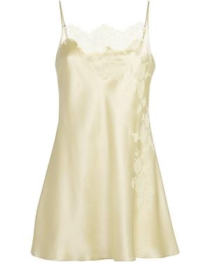 Carine Gilson Silk-Lace Louise Slip Dress - Yellow