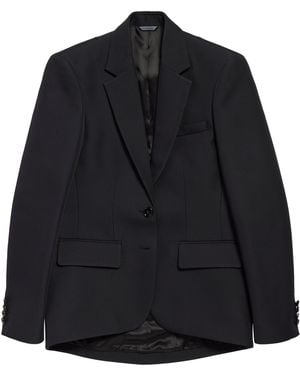 Balenciaga Wool-Silk Cocoon Blazer - Black