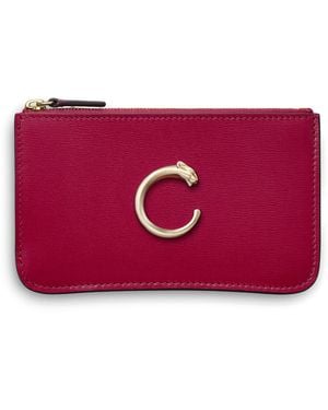 Cartier Leather Panthère De Zipped Card Holder - Red