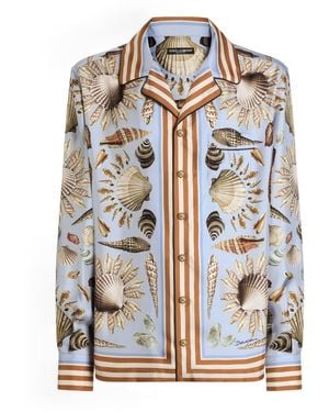 Dolce & Gabbana Silk Shell Print Shirt - White