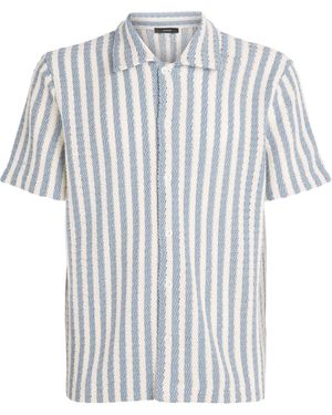 Vince Cotton-Blend Beach Stripe Shirt - White