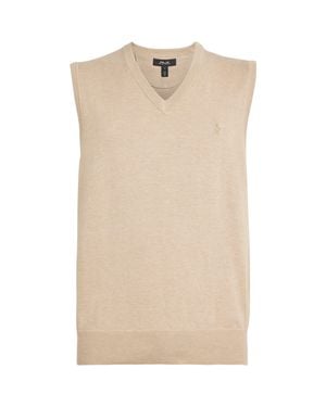 Ralph Lauren Cotton-Blend Polo Pony Sweater Vest - Natural