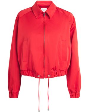 Claudie Pierlot Satin Drawstring-Hem Jacket - Red
