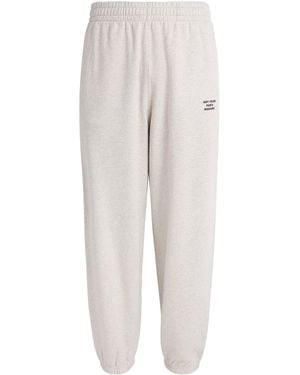 Drole de Monsieur Cotton Fleece Slogan Sweatpants - White