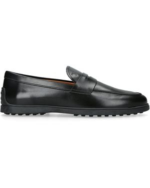 Tod's Leather Gomma Loafers - Black