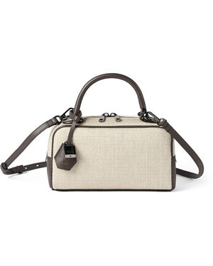 Brunello Cucinelli Small Woven Explorer Boston Top-Handle Bag - Natural