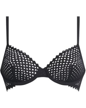 Wolford Romantic Net Demi Bra - Black