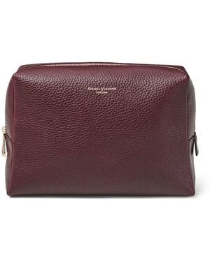 Aspinal of London Large Leather London Cosmetic Case - Purple