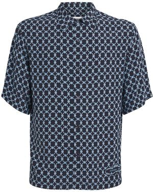 Sandro Link-Print Shirt - Blue