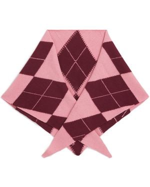 TBCo Merino Wool Arygle Triangle Scarf - Red