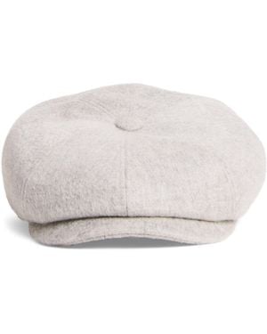 Stetson Cashmere Hatteras Flat Cap - White