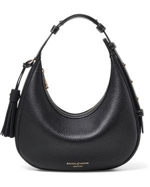 Aspinal of London Mini Soho Crescent Shoulder Bag - Black
