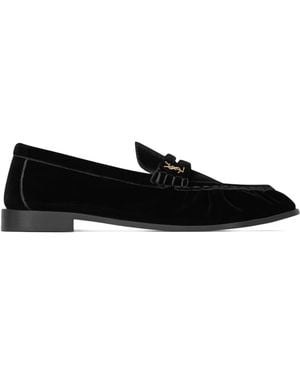 Saint Laurent Velvet Le Loafers - Black