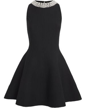 Sandro Embellished Flared Mini Dress - Black