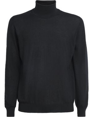 Johnstons of Elgin Superfine Cashmere Rollneck Sweater - Black