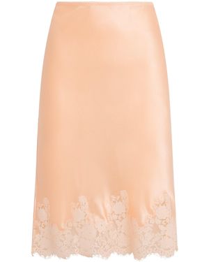 Doen Silk-Lace Elowette Midi Skirt - White