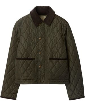 Burberry Cropped Quilted Field Jacket - Green