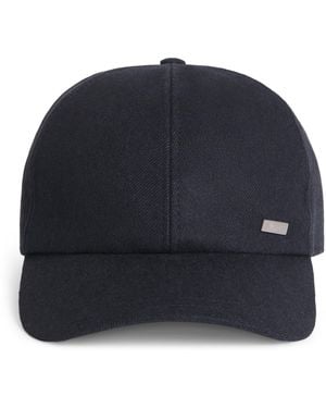 Herno Cashmere-Silk Baseball Cap - Blue