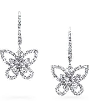 Graff And Diamond Butterfly Drop Earrings - White