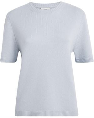 Soft Goat Cashmere Oversized Short-Sleeve Jumper - Blue